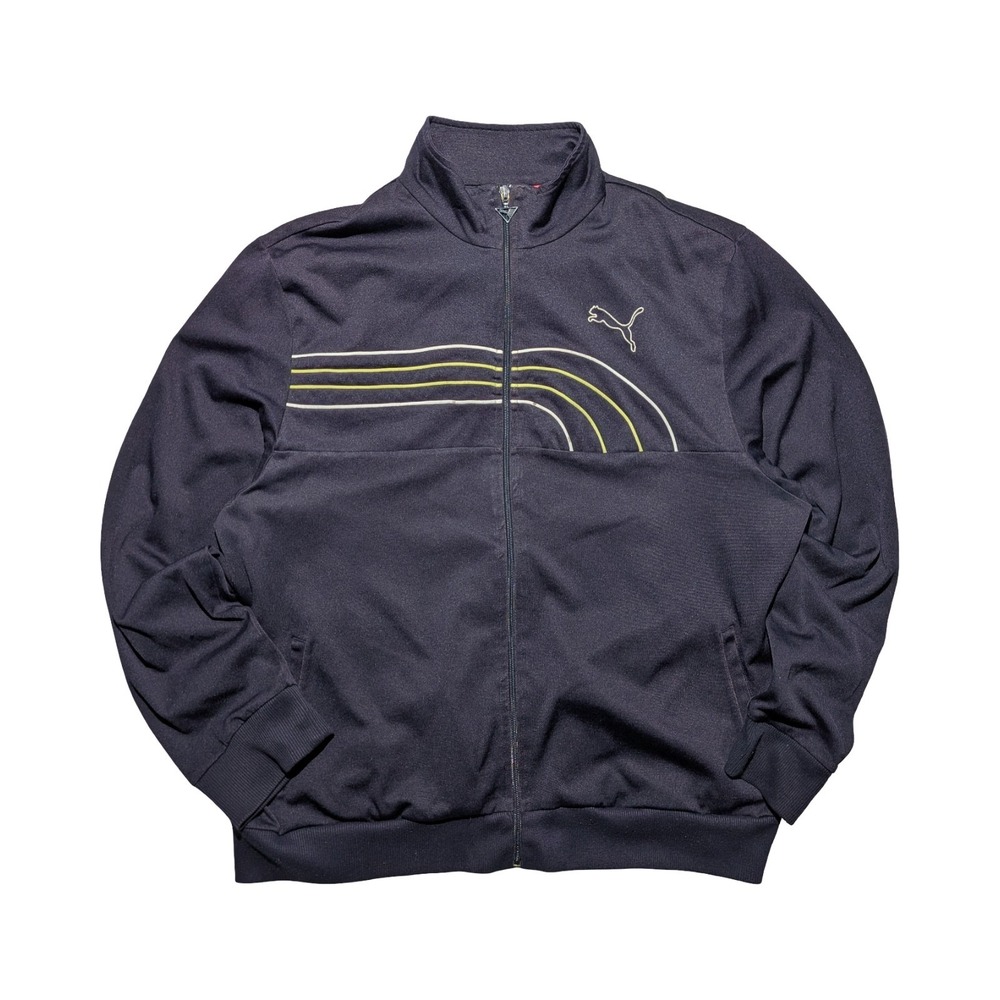 Puma Track Jacket Men's XL Black Full Zip Y2K Retro Athletic Sportswear